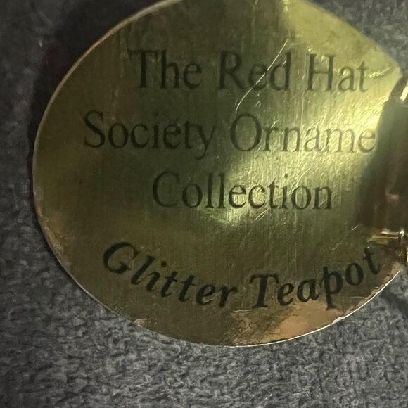 RED HAT LADY DANBURY MINT TEAPOT ORNAMENT 3.5”X4" - Picture 4 of 4